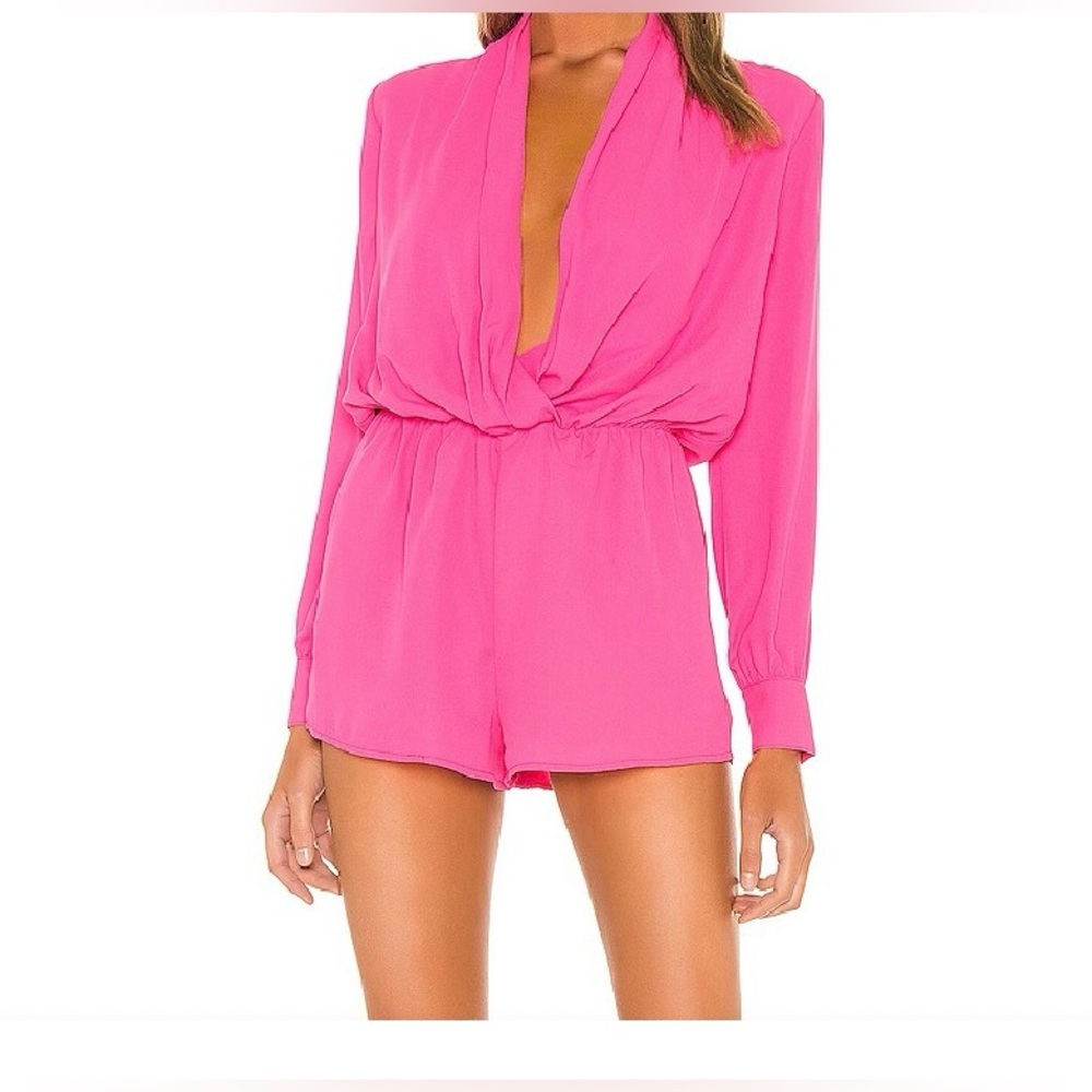 Superdown Kacie Drape Neck Romper Size Medium